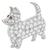 Estate 2.00ct Round Cut Diamond Ruby Platinum Chihuahua Dog Pin  