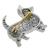 Diamond Ruby Platinum Chihuahua Dog Pin  