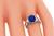 Cushion Cut Sapphire Trilliant Cut Diamond Platinum Engagement Ring