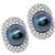 Estate 2.10ct Round Cut Diamond Black South Sea Pearl 18k White Gold Earrings