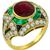 Ruby Diamond Emerald Onyx Gold Ring 