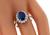 Oval Cut Sapphire Round Cut Diamond 18k Gold Engagement Ring