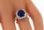 Cushion Cut Sapphire Round Cut Diamond 18k Gold Engagement Ring