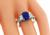 Emerald Cut Sapphire Emerald and Baguette Cut Diamond Platinum Engagement Ring