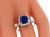 Cushion Cut Ceylon Sapphire Round Cut Diamond 18k White Gold Engagement Ring