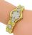 18k Yellow Gold Round Cut Diamond Bangle Watch