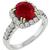 Estate 3.25ct Oval Cut Burmese Ruby 1.20ct Round Cut Diamond 18k Gold White  Ring