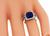 Cushion Cut Sapphire Round Cut Diamond 18k Gold Engagement Ring