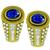 Estate 3.50ct Oval Cut Sapphire 1.60ct Baguette and Round Cut Diamond 14k Yellow Gold Earrings