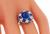 Sugarloft Cut Sapphire Round Cut Diamond 18k White Gold Ring