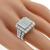 Estate 4.00ct Invisible Set Princess & Round cut Diamond 10k White Gold Ring