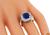 Cushion Cut Ceylon Sapphire Round Cut Diamond 18k White Gold Engagement Ring