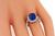 Cushion Cut Sapphire Round Cut Diamond 18k Gold Engagement Ring