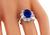 Oval Cut Sapphire Baguette Cut Diamond 18k White Gold Engagement Ring