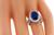 Oval Cut Ceylon Sapphire Round Cut Diamond 18k Gold Engagement Ring