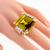 Estate 50.00 Emerald Cut Citrine  1.80ct Round Cut Diamond 14k Yellow Gold Cocktail Ring