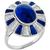 Estate 5.13ct Cabochon Center & 1.60ct Cabochon Tapered Sapphire 0.67ct Baguette Diamond 18k White Gold Ring