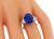 Oval Cut Sapphire Trilliant Cut Diamond Platinum Engagement Ring