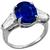 Ceylon Sapphire  Diamond Platinum Ring 