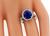 Cushion Cut Ceylon Sapphire Round Cut Diamond Platinum Ring