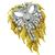 14k yellow and white  gold diamond floral bow pin 1