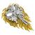 14k yellow and white  gold diamond floral bow pin 3