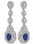 Cushion Cut Sapphire Old Mine Marquise and Round Cut Diamond 18k Gold Drop Earrings