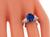Oval Cut Sapphire Pear Shape Diamond Platinum Engagement Ring