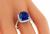 Cushion Cut Ceylon Sapphire Round Cut Diamond 18k Gold Engagement Ring