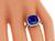 Cushion Cut Sapphire Round Cut Diamond 18k White Gold Engagement Ring