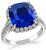 Estate 7.15ct Sapphire 1.00ct Diamond Engagement Ring