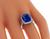 Cushion Cut Sapphire Round Cut Diamond 18k Gold Engagement Ring