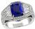 Estate AGL Certified 3.93ct Sapphire 2.50ct Diamond Ring