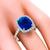 Estate AGTA Certfied 6.03ct Cushion Cut Sapphire 1.00ct Round Cut Diamond Platinum Engagement Ring