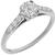 Estate Antique 0.35ct Old Mine Cut Diamond Platinum Engagement Ring & 0.50ct Old Mine Cut Diamond Eternity Wedding Band Set