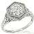 Antique Diamond 18k White Gold Engagement Ring
