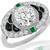 Estate GIA Certified 1.96ct Cushion Brilliant Diamond Onyx Emerald Platinum Engagement Ring