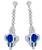 Estate Art Deco Style 3.30ct Oval 0.40ct French Faceted Cut Sapphire 1.14ct Round Cut Diamond 18k White Gold Drop Earrings 