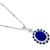 Estate Art Deco Style 5.40ct Oval Cut Sapphire 1.64ct Round Cut Diamond 18k White Gold Necklace