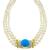 Turquoise Diamond Pearl Gold Necklace 