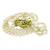 Diamond Ruby Cultured Pearl Triple Strand 18k Yellow Gold Clasp Necklace 