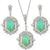 Opal Diamond Gold Earrings & Pendant Set