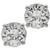 Estate GIA Certified 0.55ct & 0.54ct Round Brilliant  Diamond 14k White Gold  Stud Earrings