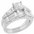 diamond platinum engagement ring  and wedding band set 1