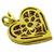Round Cut Diamond 18k Yellow Gold Heart Pendant