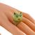 Emerald Gold Enamel Cat Ring