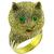 Emerald Gold Enamel Cat Ring | Israel Rose