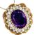 Estate Vintage 1960s 30.00ct Oval Cut Amethyst Cabochon Opal 1.00ct Round Cut Diamond 14k Yellow  & White Gold Lotus Pin/ Pendant