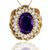 Amethyst Opal Diamond 14k Yellow  & White Gold Lotus Pin/ Pendant