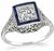 GIA Certified 0.66ct Diamond Art Deco Engagement Ring